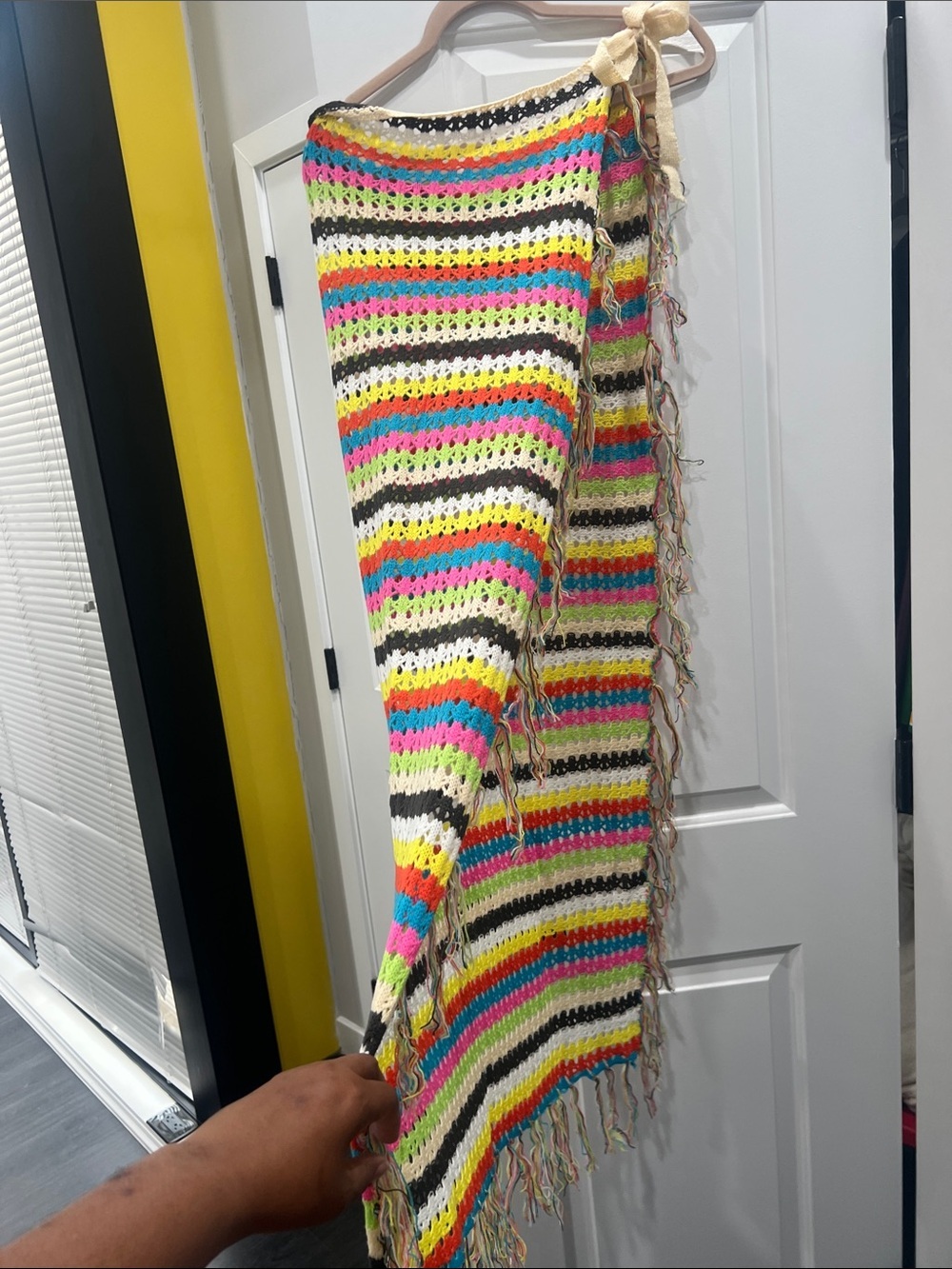 Multicolor Crochet Maxi Swim Cover-Up with Fringe - Picture 2 of 2